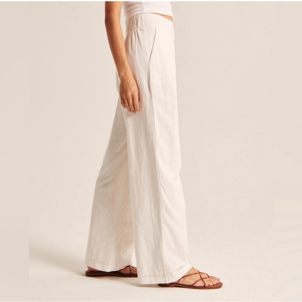 Abercrombie Linen Blend Wide Leg Pants